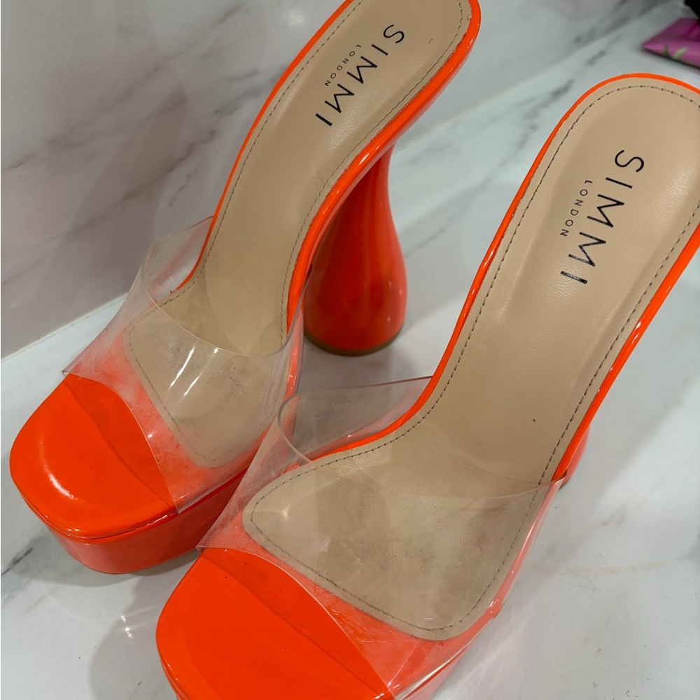 Chic Orange Platform Heels - image 4